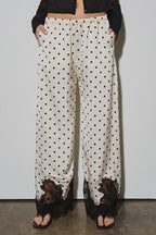 Lace Bottom Pants - Polkadots & Moonbeams LABeige BotanypolkadotsSLace Bottom Pants