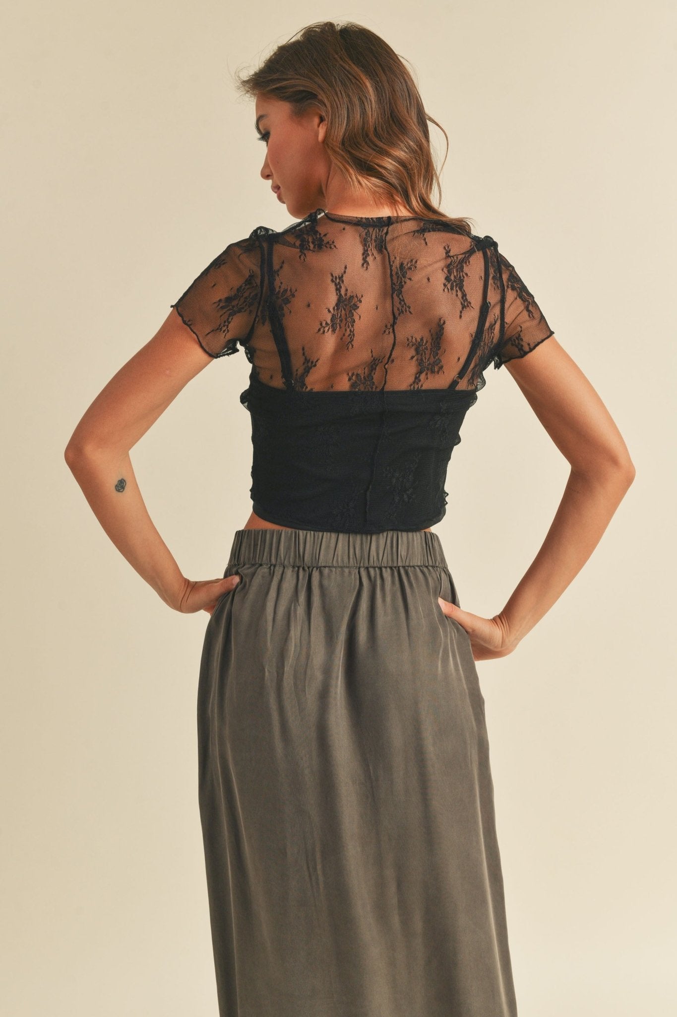Lace Crop - Polkadots & Moonbeams LAPolkadots & MoonbeamsSBLACKLace Crop