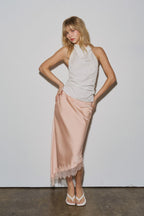 Lace Hem Midi Skirt - Polkadots & Moonbeams LABeige BotanyPinkSLace Hem Midi Skirt