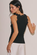 Lace Scoop Tank - Polkadots & Moonbeams LABeige BotanyBLACKSLace Scoop Tank