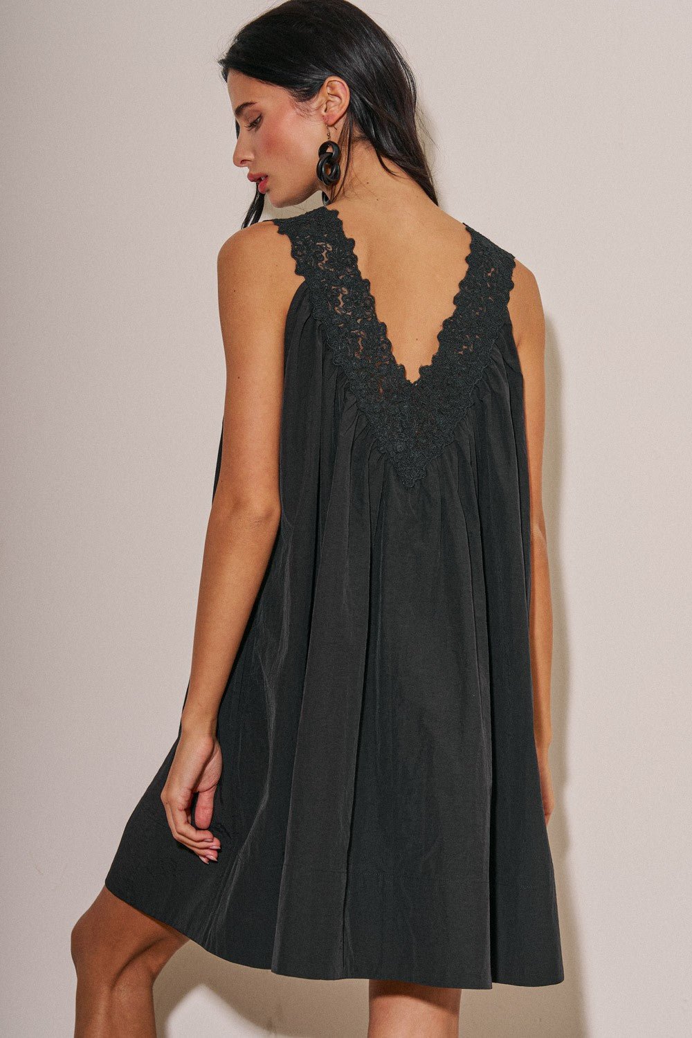 Lace Trim Mumu Mini - Polkadots & Moonbeams LAPolkadots & MoonbeamsBLACKS/MLace Trim Mumu Mini