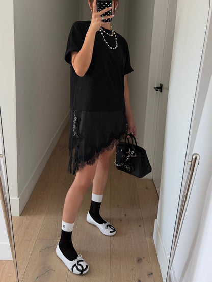 Lace Trim T Shirt - Polkadots & Moonbeams LAPolkadots & Moonbeams LABlackS/MLace Trim T Shirt