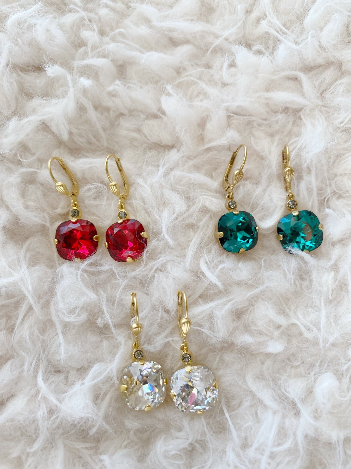 Large Round Crystal Drop Earring - Polkadots & Moonbeams LALa Vie ParisiennegreenLarge Round Crystal Drop Earring