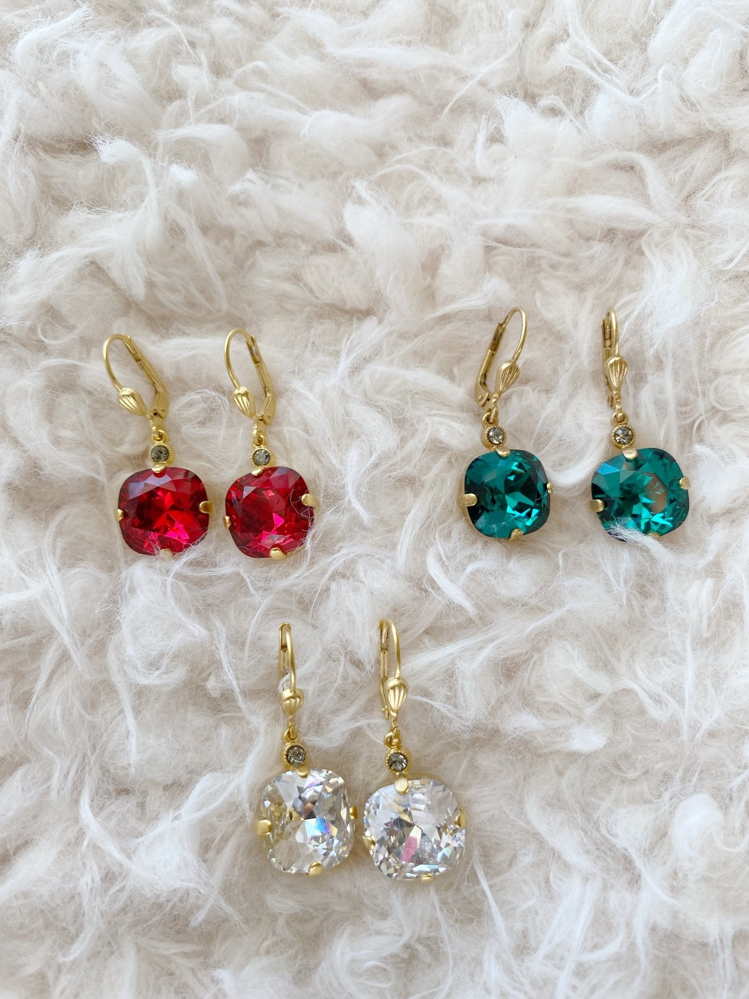 Large Round Crystal Drop Earring - Polkadots & Moonbeams LALa Vie ParisiennegreenLarge Round Crystal Drop Earring
