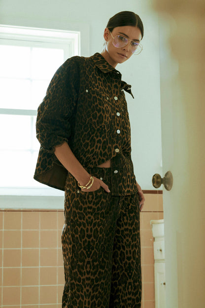 Pre-Order Leopard Denim Shacket