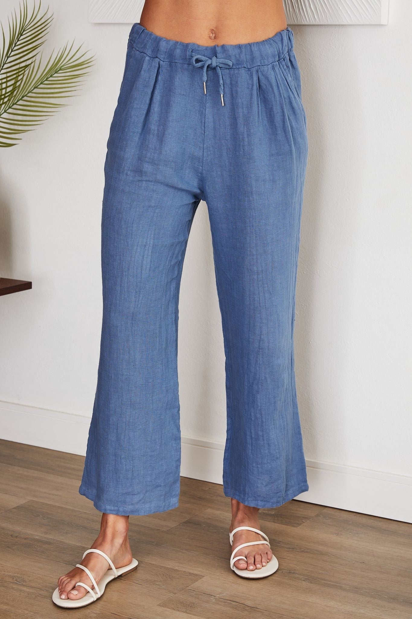 Linen Palazzo Pants - Polkadots & Moonbeams LAVenti 6SWHITELinen Palazzo Pants
