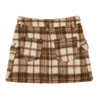 Logo Plaid Mini Skirt