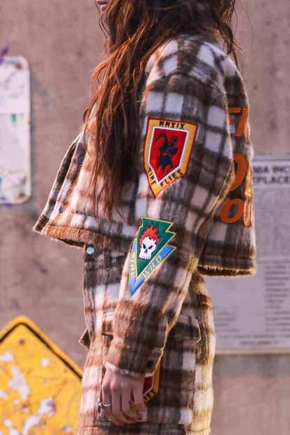 Logo Plaid Shacket