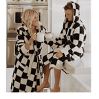 Luxe Check Robe - Polkadots & Moonbeams LALocal Beachtan/whiteLuxe Check Robe