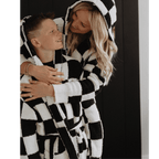 Luxe Check Robe - Polkadots & Moonbeams LALocal Beachtan/whiteLuxe Check Robe