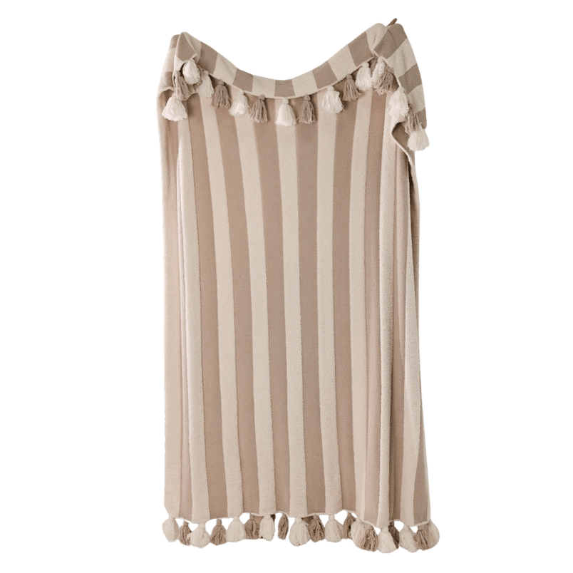 Luxe Tassel Blanket - Polkadots & Moonbeams LALocal Beachtan/whiteLuxe Tassel Blanket