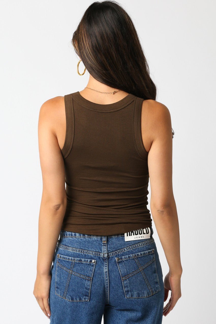 Malibu Ribbed Tank Top - Polkadots & Moonbeams LAPolkadots & MoonbeamsBlackSMalibu Ribbed Tank Top