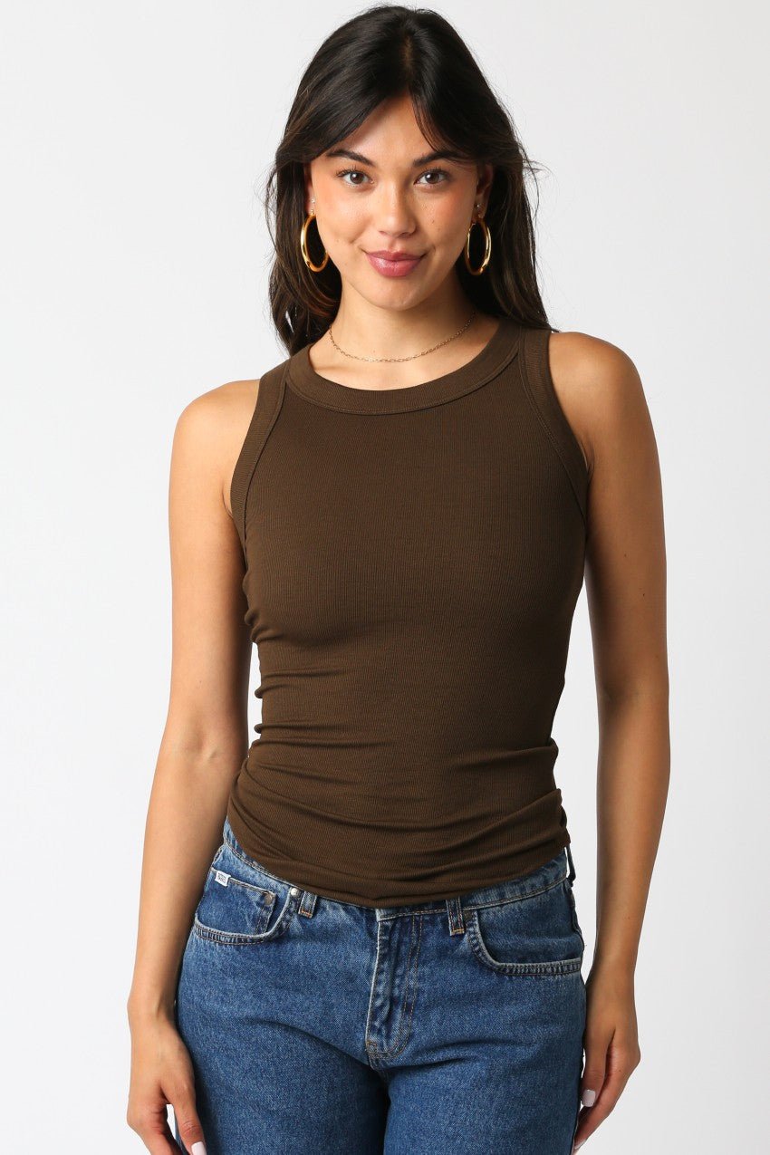 Malibu Ribbed Tank Top - Polkadots & Moonbeams LAPolkadots & MoonbeamsBlackSMalibu Ribbed Tank Top