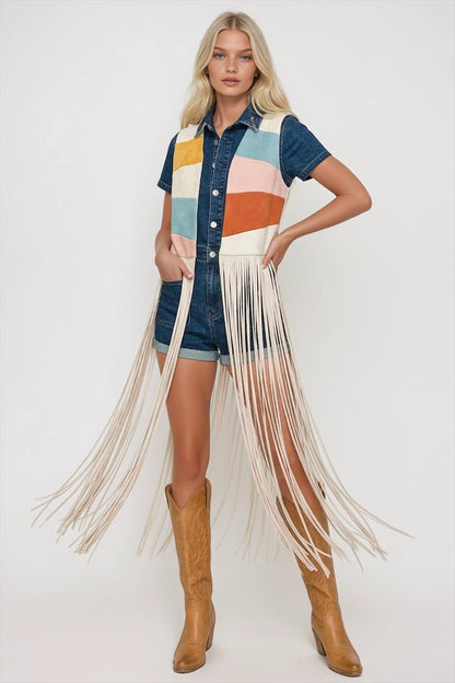 Sunburst Fringe Vest