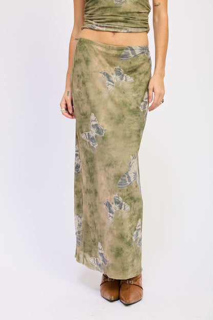 Mesh Butterfly Maxi Skirt
