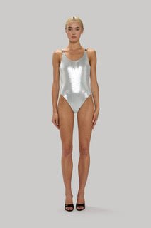 Metallic Bodysuit - Polkadots & Moonbeams LAJasmine Elaine DesignSilverXSMetallic Bodysuit