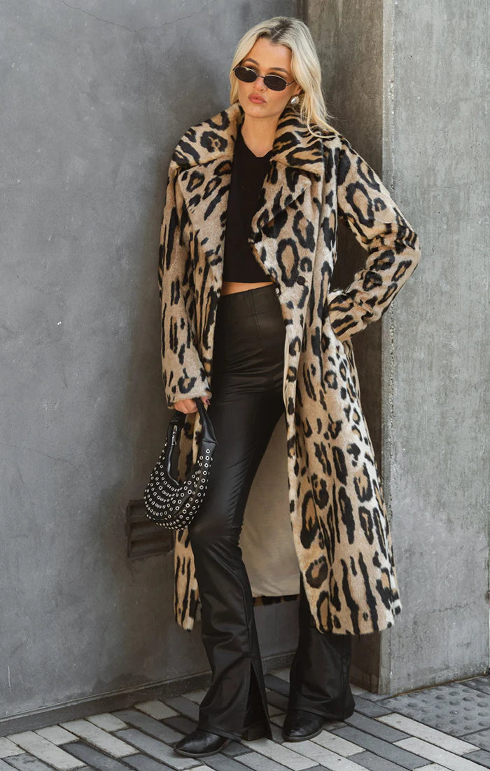 Miss Cindy Overcoat Feline Faux Fur