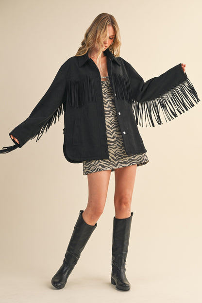 Montana Fringe Faux Suede Jacket