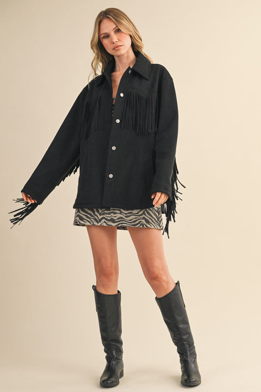 Montana Fringe Faux Suede Jacket