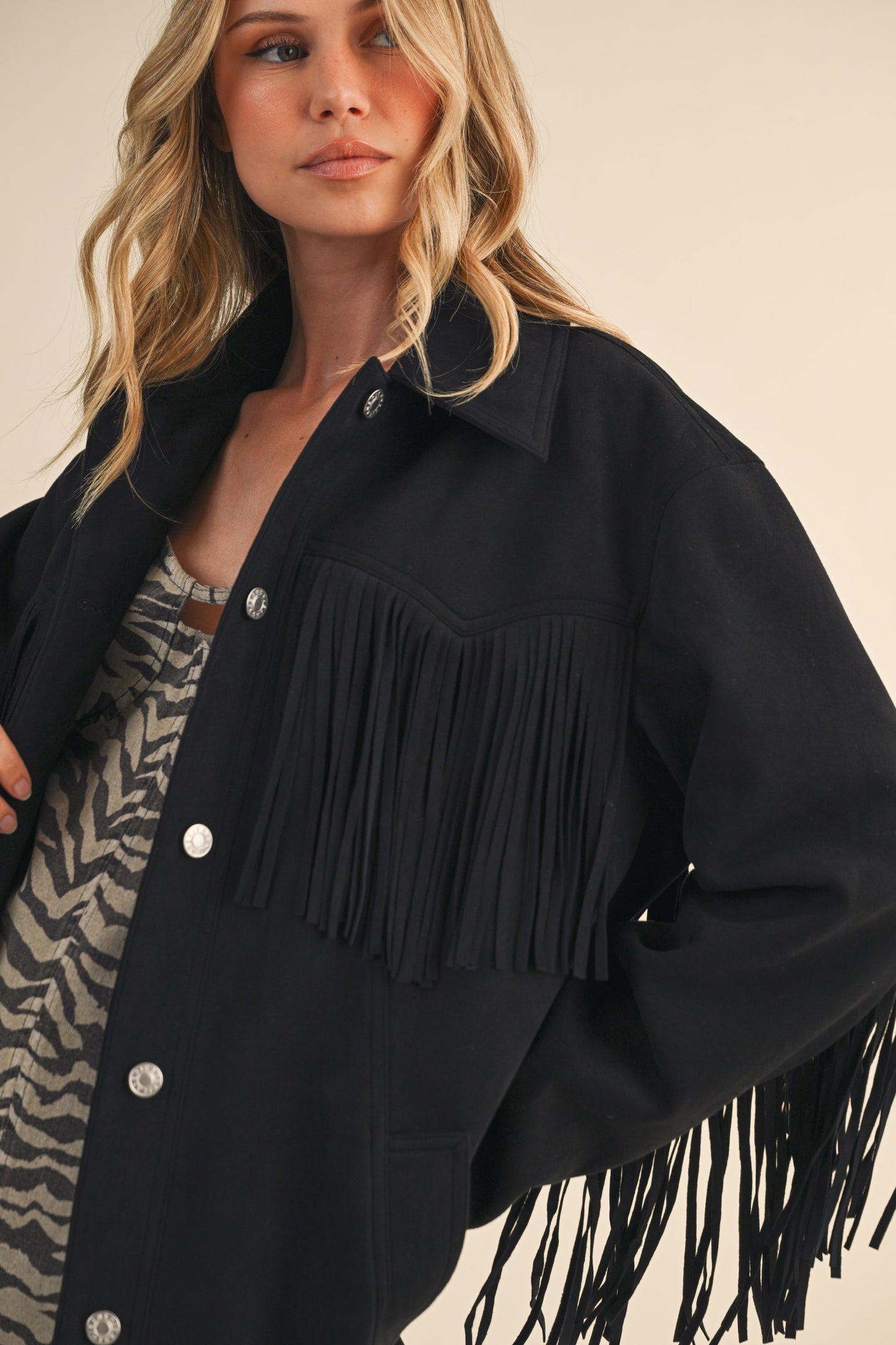 Montana Fringe Faux Suede Jacket