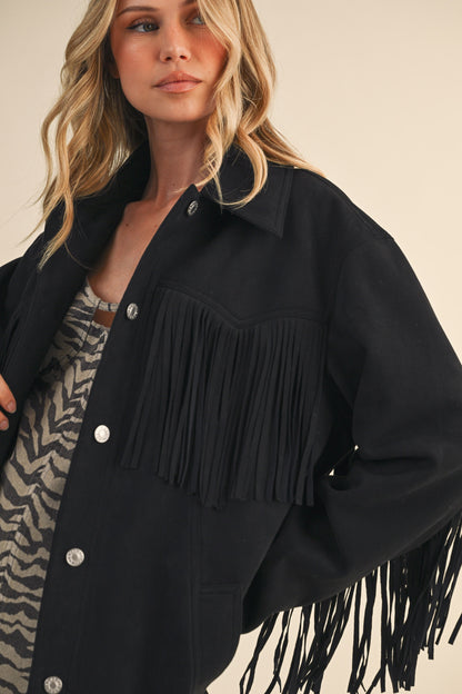 Montana Fringe Faux Suede Jacket