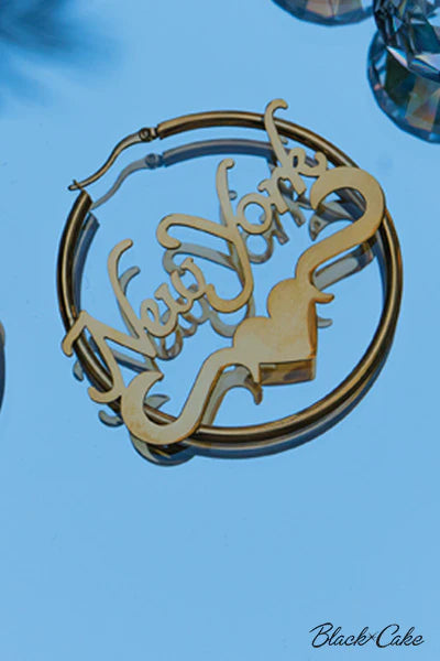 NY Nameplate Earrings