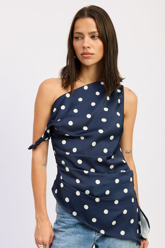 Asymmetrical Polkadots Top