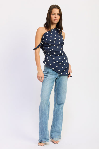 Asymmetrical Polkadots Top