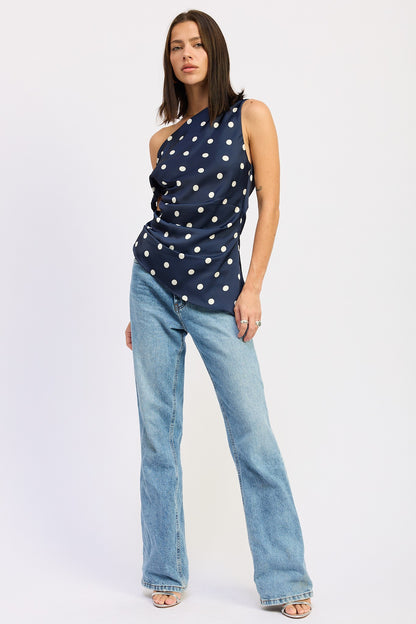 Asymmetrical Polkadots Top