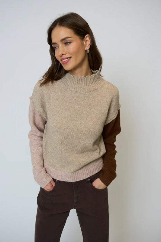 Olivia Ruffle Neck Sweater
