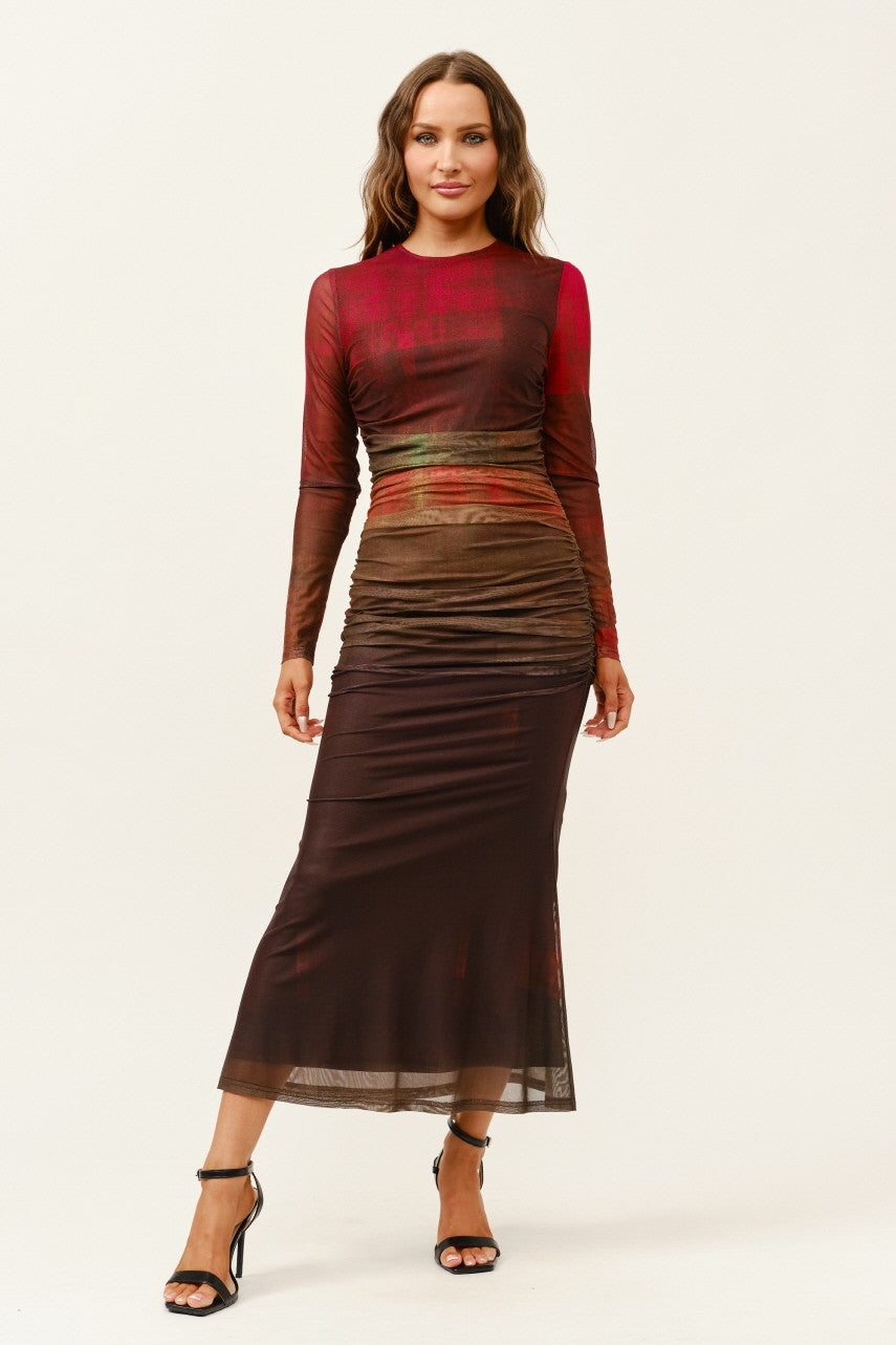 Ombre Stretch Mesh Maxi