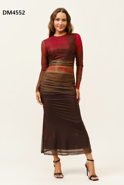 Ombre Stretch Mesh Maxi