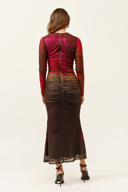 Ombre Stretch Mesh Maxi