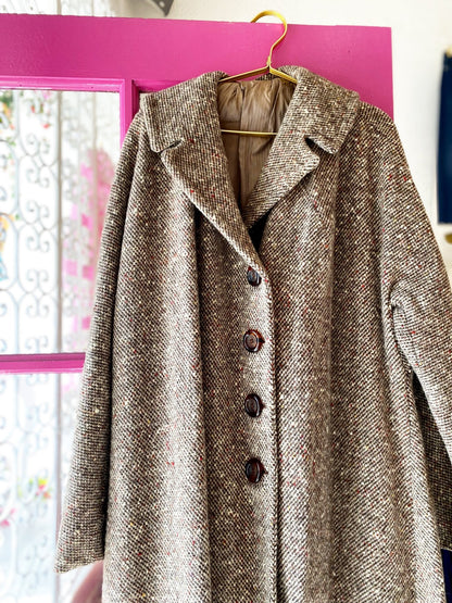 Oversized Tweed Car Coat - Polkadots & Moonbeams LAVintageOversized Tweed Car Coat