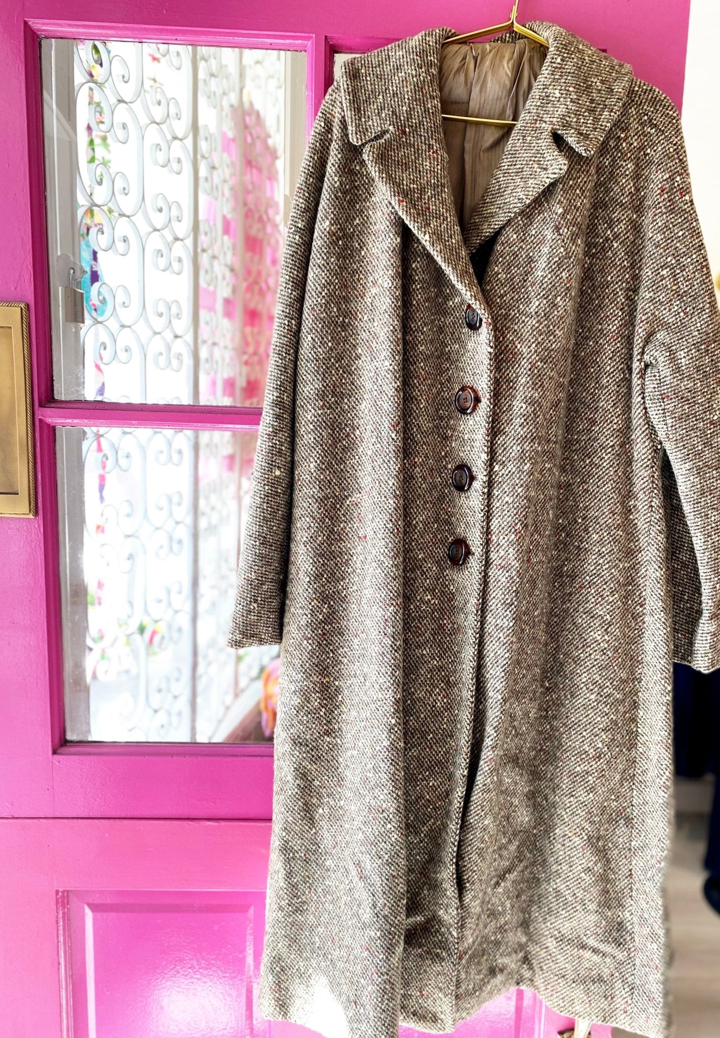 Oversized Tweed Car Coat - Polkadots & Moonbeams LAVintageOversized Tweed Car Coat
