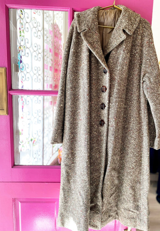 Oversized Tweed Car Coat - Polkadots & Moonbeams LAVintageOversized Tweed Car Coat