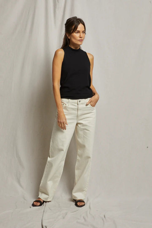 Phoebe Mock Neck Top - Polkadots & Moonbeams LAPerfect White TeeBLACKXSPhoebe Mock Neck Top