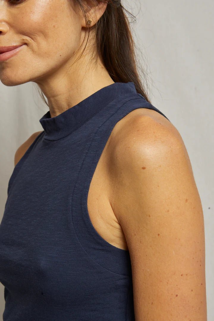 Phoebe Mock Neck Top - Polkadots & Moonbeams LAPerfect White TeeBLACKXSPhoebe Mock Neck Top
