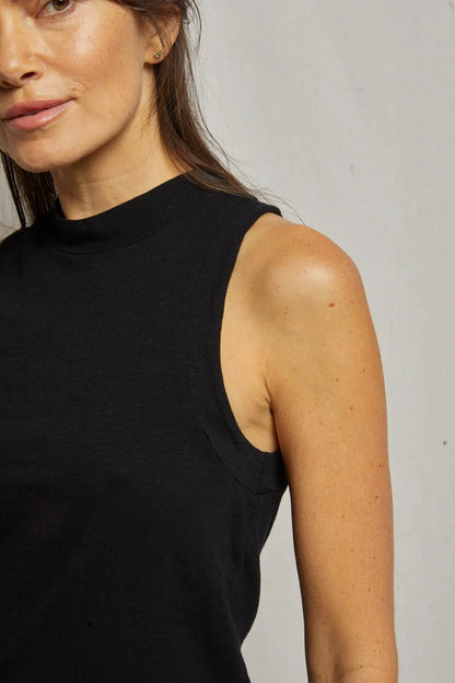 Phoebe Mock Neck Top - Polkadots & Moonbeams LAPerfect White TeeBLACKXSPhoebe Mock Neck Top