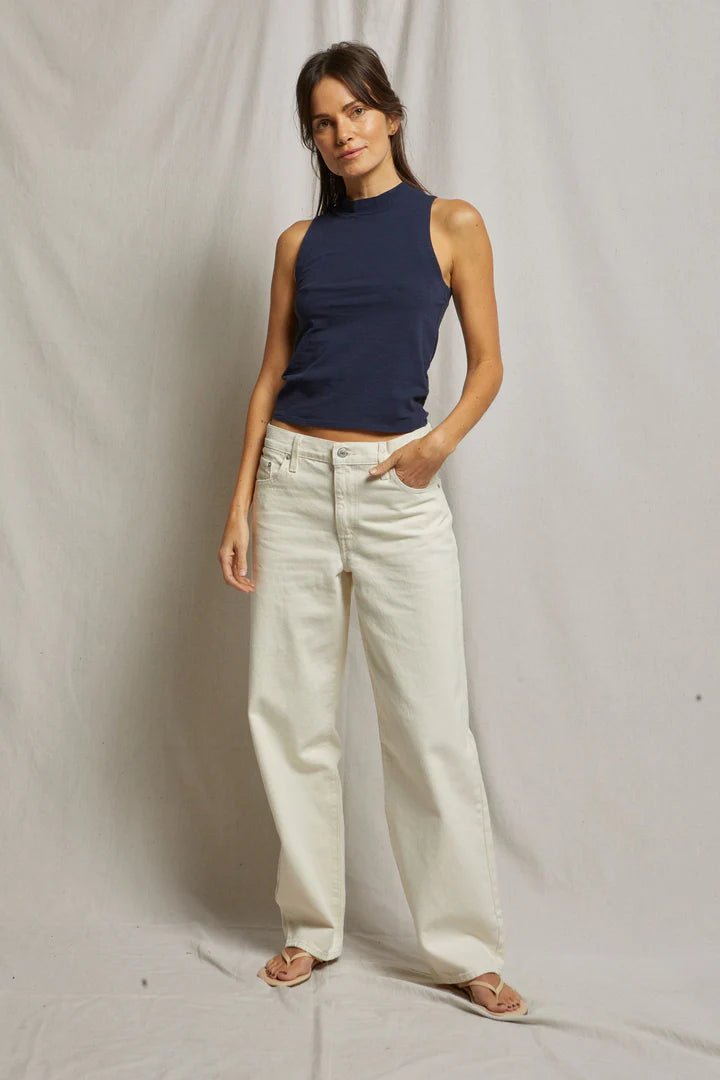 Phoebe Mock Neck Top - Polkadots & Moonbeams LAPerfect White TeeBLACKXSPhoebe Mock Neck Top