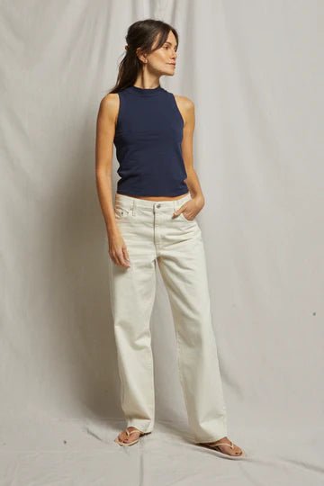 Phoebe Mock Neck Top - Polkadots & Moonbeams LAPerfect White TeeBLACKXSPhoebe Mock Neck Top
