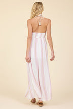 Pink Dust Stripe Halter Maxi - Polkadots & Moonbeams LAPolkadots & Moonbeams LASPink Dust Stripe Halter Maxi