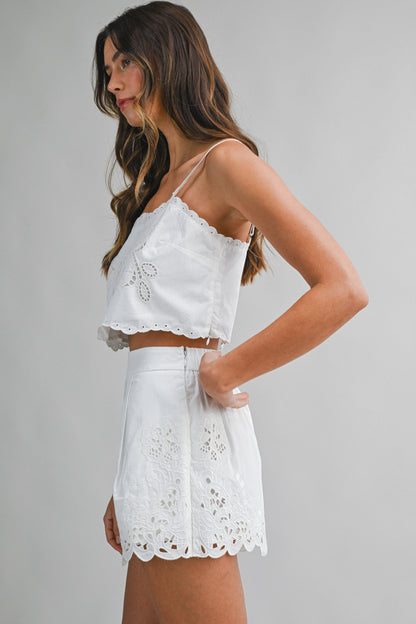 Poplin Embroidered Shorts