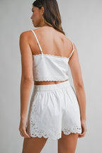 Poplin Embroidered Cami - Polkadots & Moonbeams LAPolkadots & MoonbeamsWhiteSPoplin Embroidered Cami