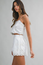 Poplin Embroidered Shorts - Polkadots & Moonbeams LAPolkadots & MoonbeamsWhiteSPoplin Embroidered Shorts