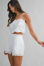 Poplin Embroidered Shorts - Polkadots & Moonbeams LAPolkadots & MoonbeamsWhiteSPoplin Embroidered Shorts