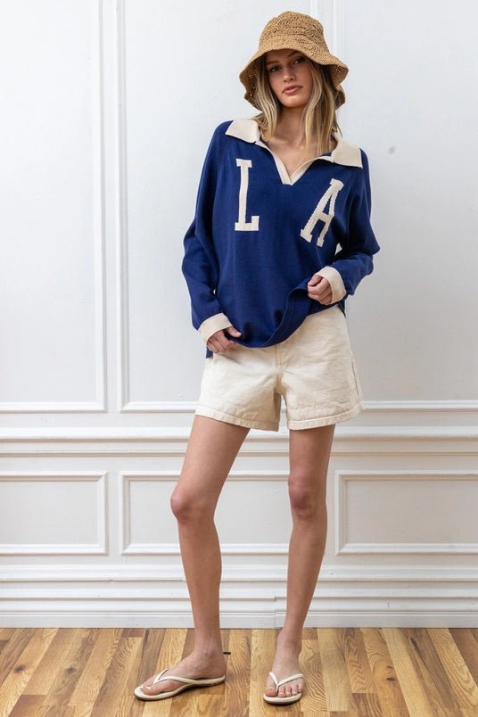 PRE-ORDER LA Knit Pullover - Polkadots & Moonbeams LAPolkadots & MoonbeamsNavySPRE-ORDER LA Knit Pullover