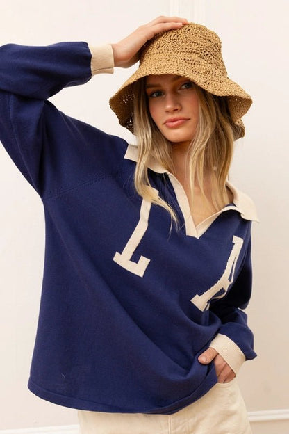 PRE-ORDER LA Knit Pullover - Polkadots & Moonbeams LAPolkadots & MoonbeamsNavySPRE-ORDER LA Knit Pullover