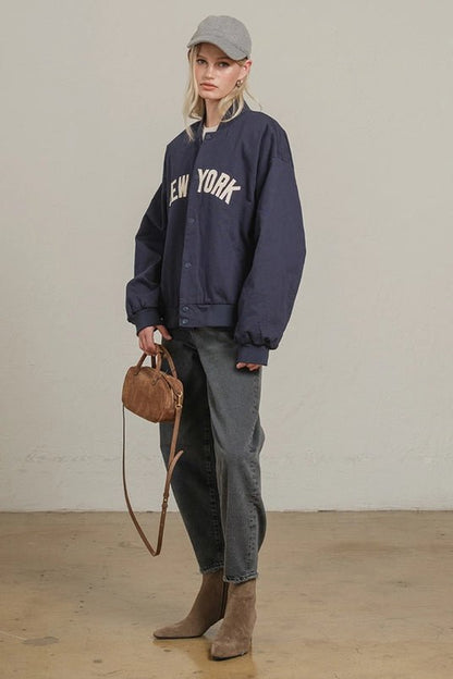 PRE-ORDER NY Bomber - Polkadots & Moonbeams LAPolkadots & MoonbeamsNavySPRE-ORDER NY Bomber
