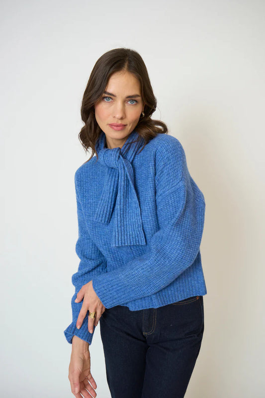 Rayna Scarf Waffle Sweater